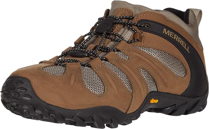 Merrell Chameleon 8 Men's Stretch Shoe with Breathable Mesh Lining Secure Fit Molded TPU Heel for Stability