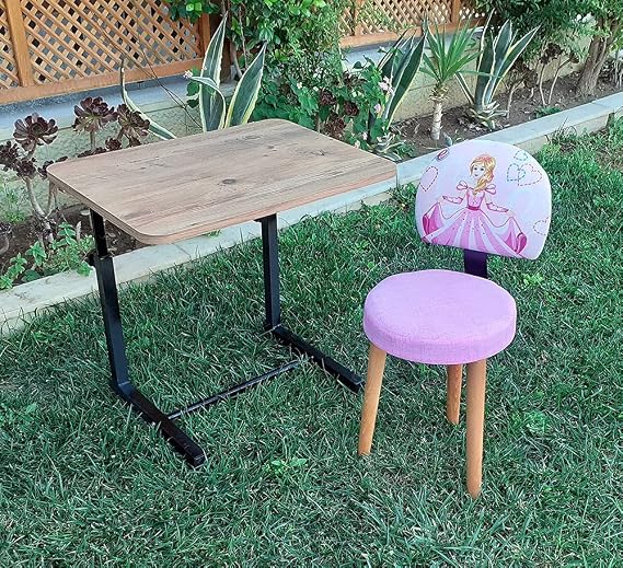 DepoLife Prenses sindirella desenli ilk okul Çocuk Ders Çalışma Faliyet Sandalye Masa Takımı Çocuk odası seti