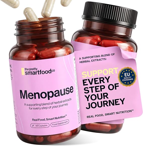 Menopause Supplements for Women - Perimenopause Supplements - Menopause Vitamins with Sage, Maca, Red Clover, Ashwagandha, Botanicals & B6 for Hormonal Regulation - 60 Capsules (not tablets) - UK Made