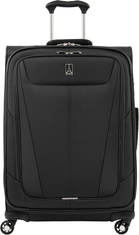 Travelpro Maxlite 5 Softside Spinner Suitcase 4 Wheels Expandable, Ultra-Lightweight and Durable, Travel Luggage (Check-in M (27" - 91L), Black)