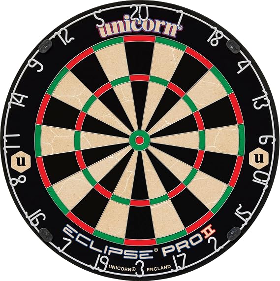 Unicorn Dartboard Darts Board | Eclipse Pro/Eclipse Pro 2 | Flat Profile Number Ring | Championship Quality Sisal Bristle | Staple-Free Construction