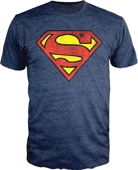 DC Comics Superman Logo Navy Heather T-Shirt Large