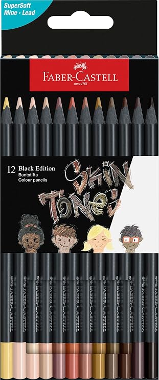 FABER-CASTELL - Black Edition Set, 12 Pencils, Skin Tones