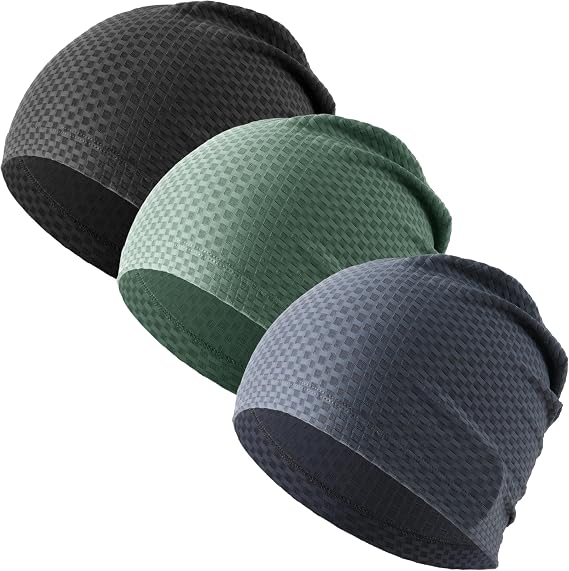 WTACTFUL 3-Pack Lightweight Cooling Skull Cap for Men & Women Summer