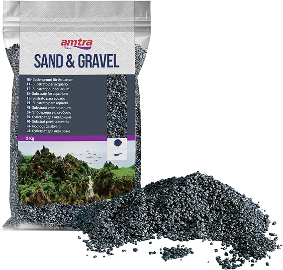 Amtra Black Ceramized Quartz, Fine Quartz Aquarium Sand, For Freshwater or Saltwater, Grain 2-3mm, Quantity 5kg