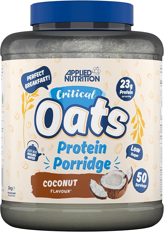 Applied Nutrition Critical Oats - Protein Oats, Porridge with ISO-XP Whey Protein Isolate, Healthy Breakfast and High Protein Snack (3kg - 50 Servings) (Coconut)