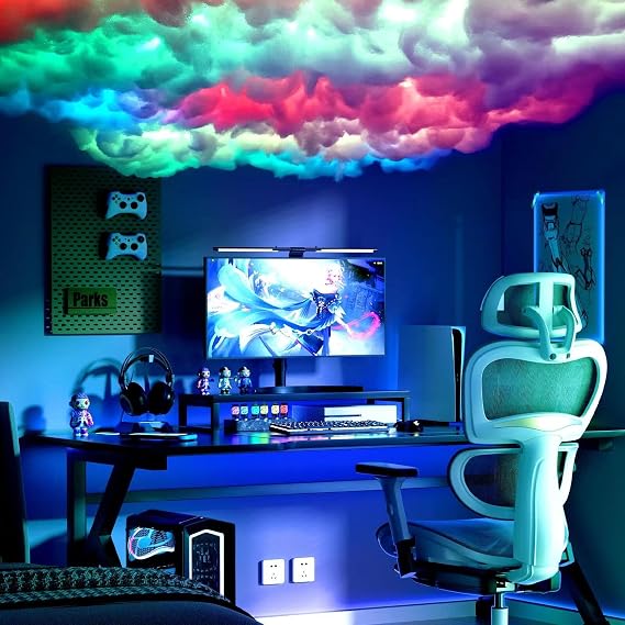 Upgraded 3D Thundercloud LED Light, Cloud Music Sync Multicolor Changing Strip Light, Atmosphere DIY Creative Thunder Cloud Lamp Wall Ceiling Light for Bedroom Gaming Room Party [Energy Class E]