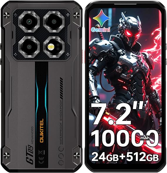OUKITEL WP60 Rugged Smartphone Android 16, 7.2"/120Hz, 24GB+512GB, MTK G100