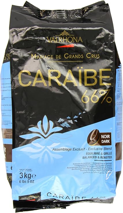 Valrhona Caraibe 66 Percent Chocolate Beans Bag 3 Kg