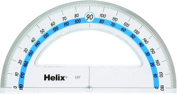 Helix 15cm 180 degree Protractor , Clear, Pack of 1