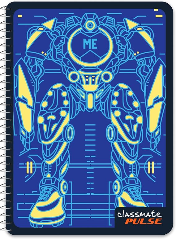 Classmate Pulse Notebook - 180 Pages | Unruled | 29.7cm x 21.0cm | Spiral Bound Notebook | Soft Cover | Pack of 1