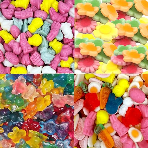 Pick & Mix Easter sweets Containing Mini eggs Bunnies Carrots Flowers a Ideal for Easter egg hunt