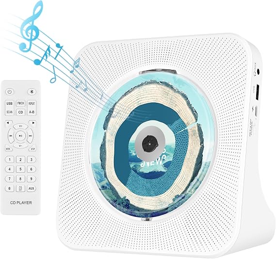 Bluetooth CD Player with Built-in HiFi Speakers, Audio Player with FM Radio