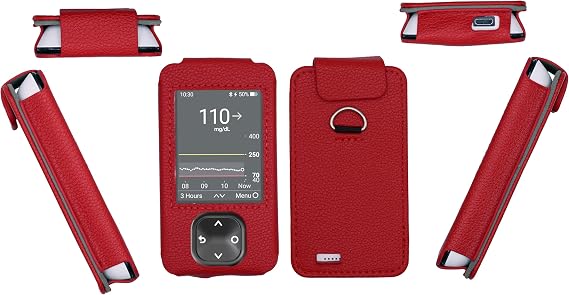 Dexcom G7 & Dexcom G6用プレミアムホルスターストラップ/カラビナ付きレッド