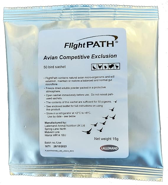 AVIVIT FlightPATH - Friendly bacteria for gut health in pigeons (1 sachet treats up to 50 birds)
