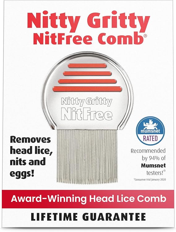 Nitty Gritty NitFree Nit Comb - Metal Head Lice Comb for Nit Removal