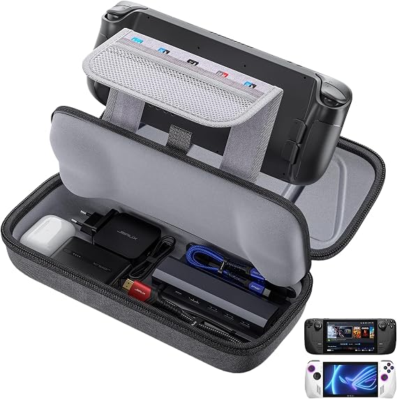 JSAUX Carrying Case for Steam Deck/ROG Ally, Hard Shell Travel Case