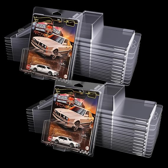 Protector case for Hot Wheels Premium-Clamshell Plastic Display Cases for 1:64 Scale Models, Crystal Clear UV-Resistant, Dust-Proof & Scratch-Resistant Plastic Storage Case with Secure Seal (40-Pack)