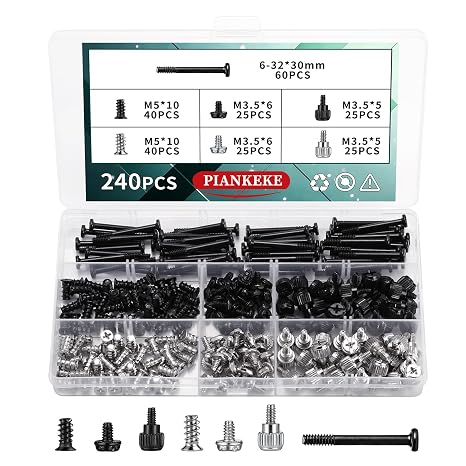 240 Pcs Computer Screws, PC Screwsset, Motherboard Screws for PC Case Fans Thumb Screw Set Standoffs Computers, Components & Accessories
