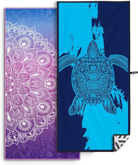 OCOOPA 2 Pack Beach Towel Microfiber, Extra Large 178cm*80cm Oversized Travel Towel- Quick Dry, Sand Free, Compact, Lightweight-Beach Accessories