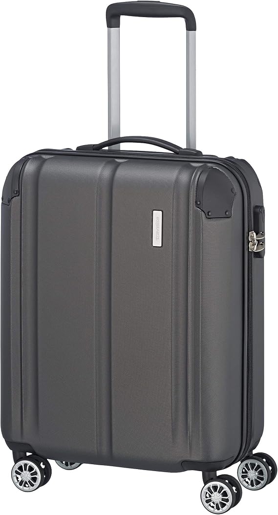 travelite board trolley hand luggage suitcase, lightweight, 4 wheels, CITY, hard shell suitcase small with scratch-resistant surface, 55 cm, 40 liters