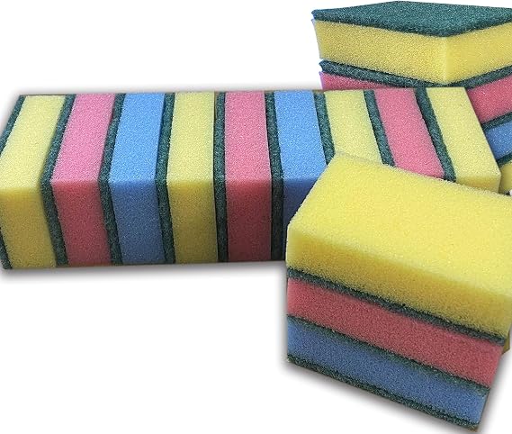 60 Pack Sponge Scourer- Versatile Cleaning Pad Tool for Kitchen and Household - Durable and Efficient (60)