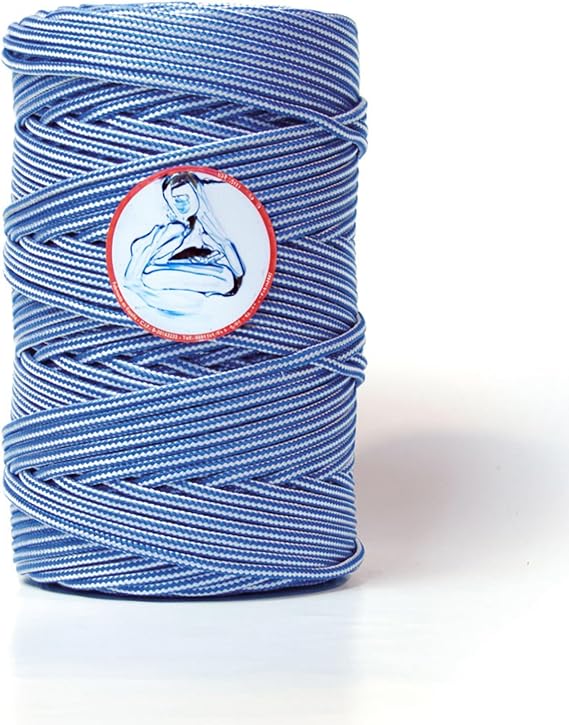 Clothes line for hanging clothes outdoors or indoors. Pulley clothesline, camping, camping, gardening. Braided polypropylene. Ø 4 mm. (Blue 1x50 MTS.)