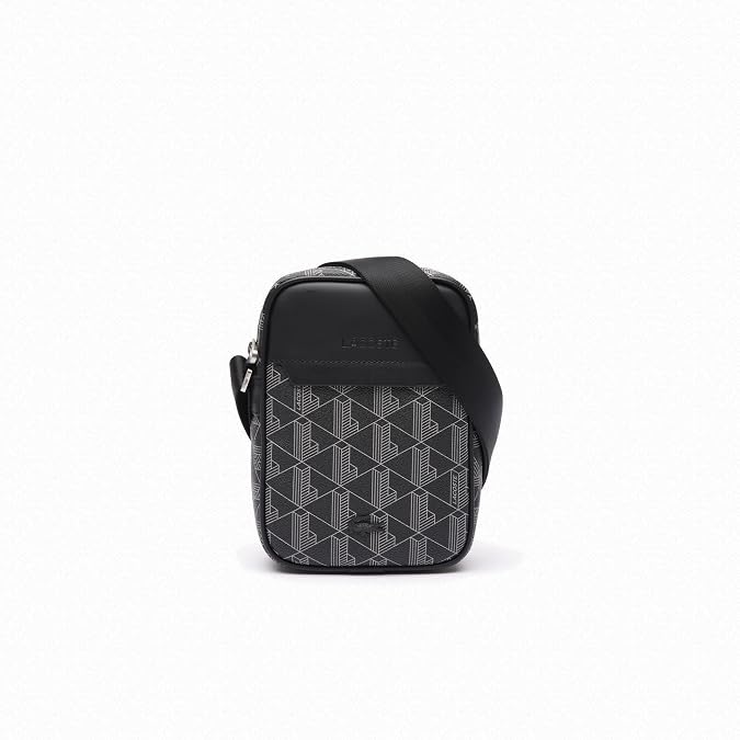 Lacoste NH4410LX Official The Blend Monogram Vertical Shoulder Bag, Dark Gray