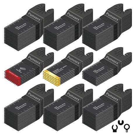 105Pcs Titanium & HCS Multi Tool Blades Professional
