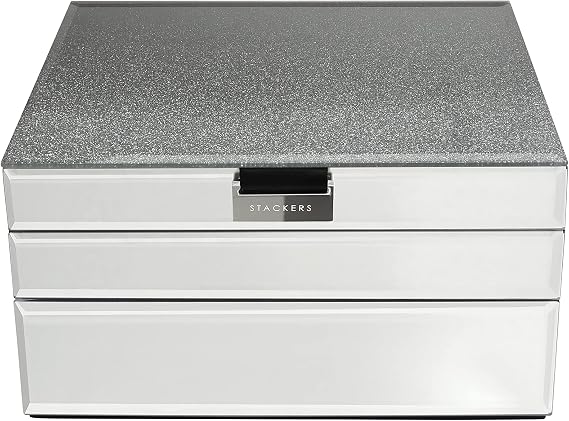 Stackers Graphite Glass Classic Jewellery Box Set of 3
