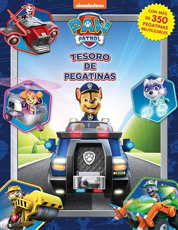 Paw Patrol La Patrulla Canina Tesoro de Pegatinas - Libros de actividades para niños, 350 pegatinas reutilizables, 96 páginas de diversión