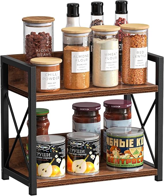 2 Tier Wooden Coffee Station Organiser
