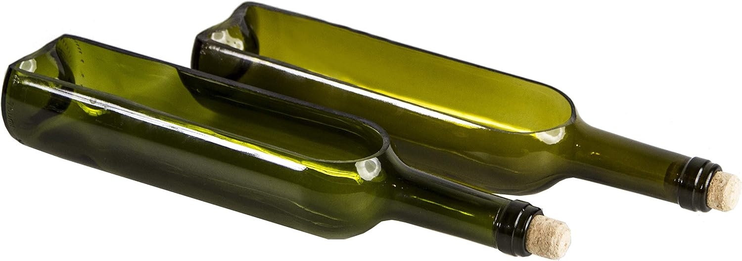 Gardener Select LW1502LZ Glass Bottle Planter, Dark Green