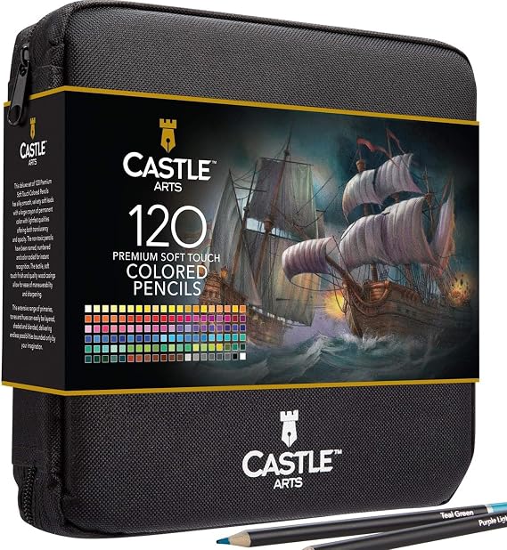 Castle Art Supplies 120 Colouring Pencils for Adults - Professional