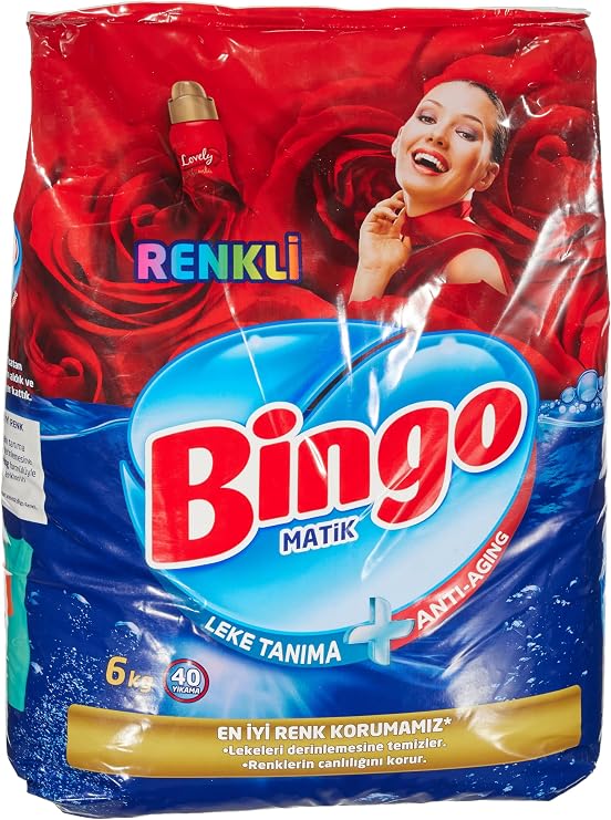 Bingo Matik Renkli 40 Yıkama Toz Çamaşır Deterjanı 1 x 6 kg , 6000 G