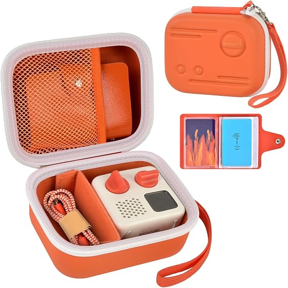 Carrying Case for Yoto Mini Player with 24+ Card Holder-Orange