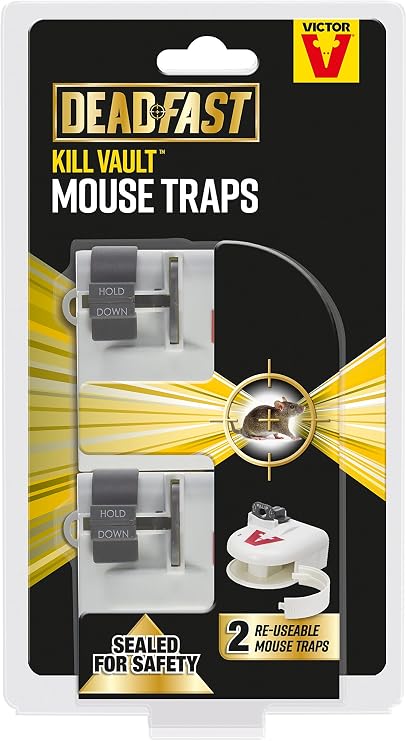 Deadfast 20300400 Kill Vault Mouse Trap, White, Twin Pack