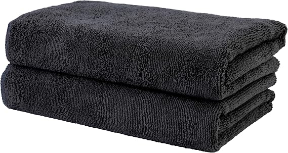POLYTE 340 GSM Quick Dry Microfibre Hair Salon Towel, 50.8x101.6 cm, 2 Pack
