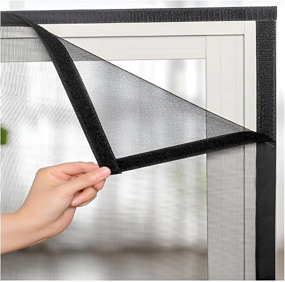 Fly Screens for Windows Durable Sturdy, Cat Window Guard Stainless Steel, Insect Mesh Easy to Install, Mosquito Net for Windows with Self-Adhesive Hook Tapes, Window Net to Keep Bugs Out (Color : Gra