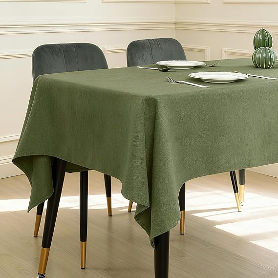 BALCONY & FALCON Table Cloth Water Resistant Washable Moss Green 145x300cm