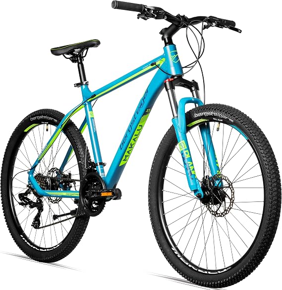 Bergsteiger Makalu Aluminium Mountain Bike 26 Inch Suitable from 150 cm Disc Brake Shimano 21 Speed Gears Hardtail Kids Bike and Men's Bicycle