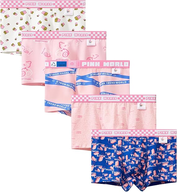 Men's Underwear Boxer Briefs, Soft Cotton Stretch Underwear for Men, Cute Boxer Brief Panties Multi-Packs