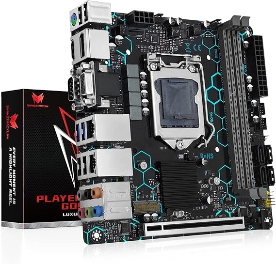 SHANGZHAOYUAN H97 Strong LGA 1150 Motherboard Compatible with 4th Gen Intel Core i7/i5/i3/E3 Processor (Mini ITX DDR3 PCIe 3.0 NVME M.2 SATA 6Gb/s VGA/DVI/HDMI Compatible WiFi M.2 Dual LAN)