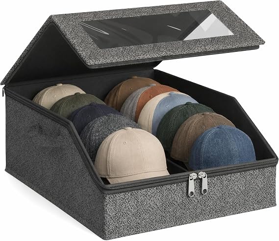 Hat Storage for Baseball Caps Holds 24 Caps Stackable Clear