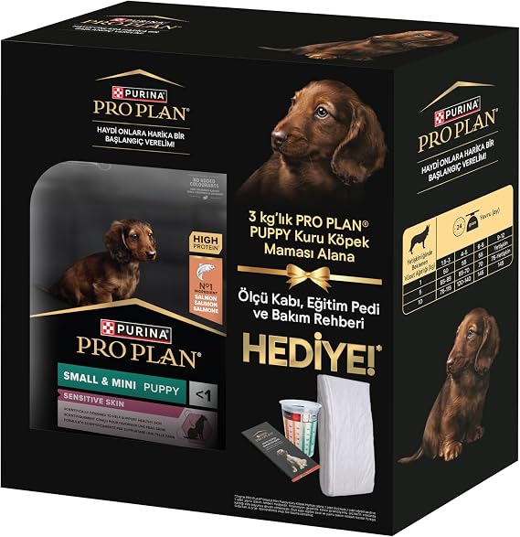 Pro Plan mini puppy somonlu yavru köpek maması 3 kg hediyeli paket