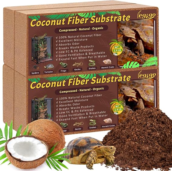 Legigo 4 Pack Coco Coir for Reptile, Compressed Coconut Fibre Substrate 36L