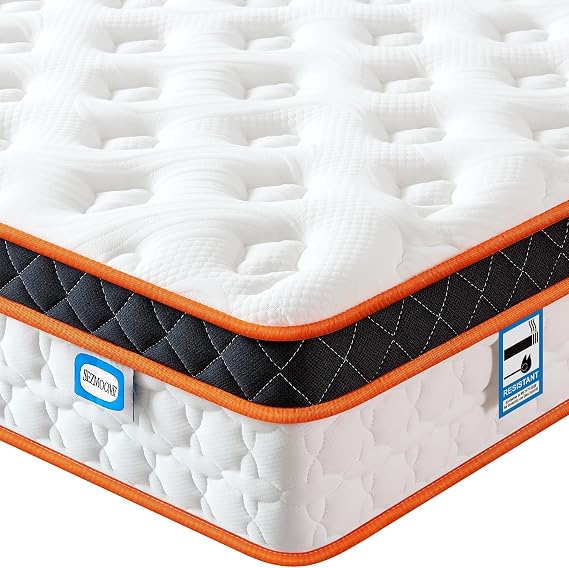 SEZMOONSI Super King Mattress 6FT, 10.6 Inch Hybrid Superking Mattress