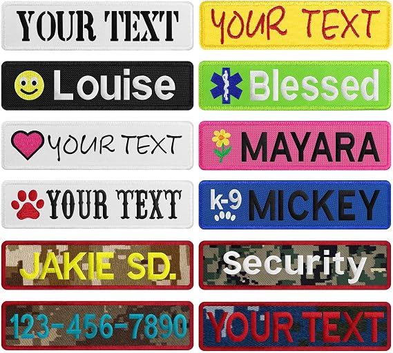 2PCS Custom Embroidered Name Patches with Icons for Vest Backpack Hat