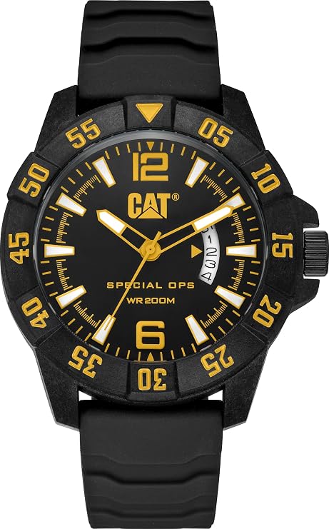 Cat Men's Quartz Watch with Black Dial Analogue Display and Black Fabric Strap PK.149.62.132