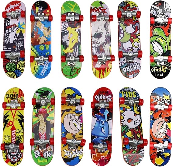 12 PCS Skateboard Finger Skateboards Mini Skateboard Truck Skate Party Mini Skateboards Finger Finger Toy Skateboard Toy (Used by individuals aged 15 and above) ﻿